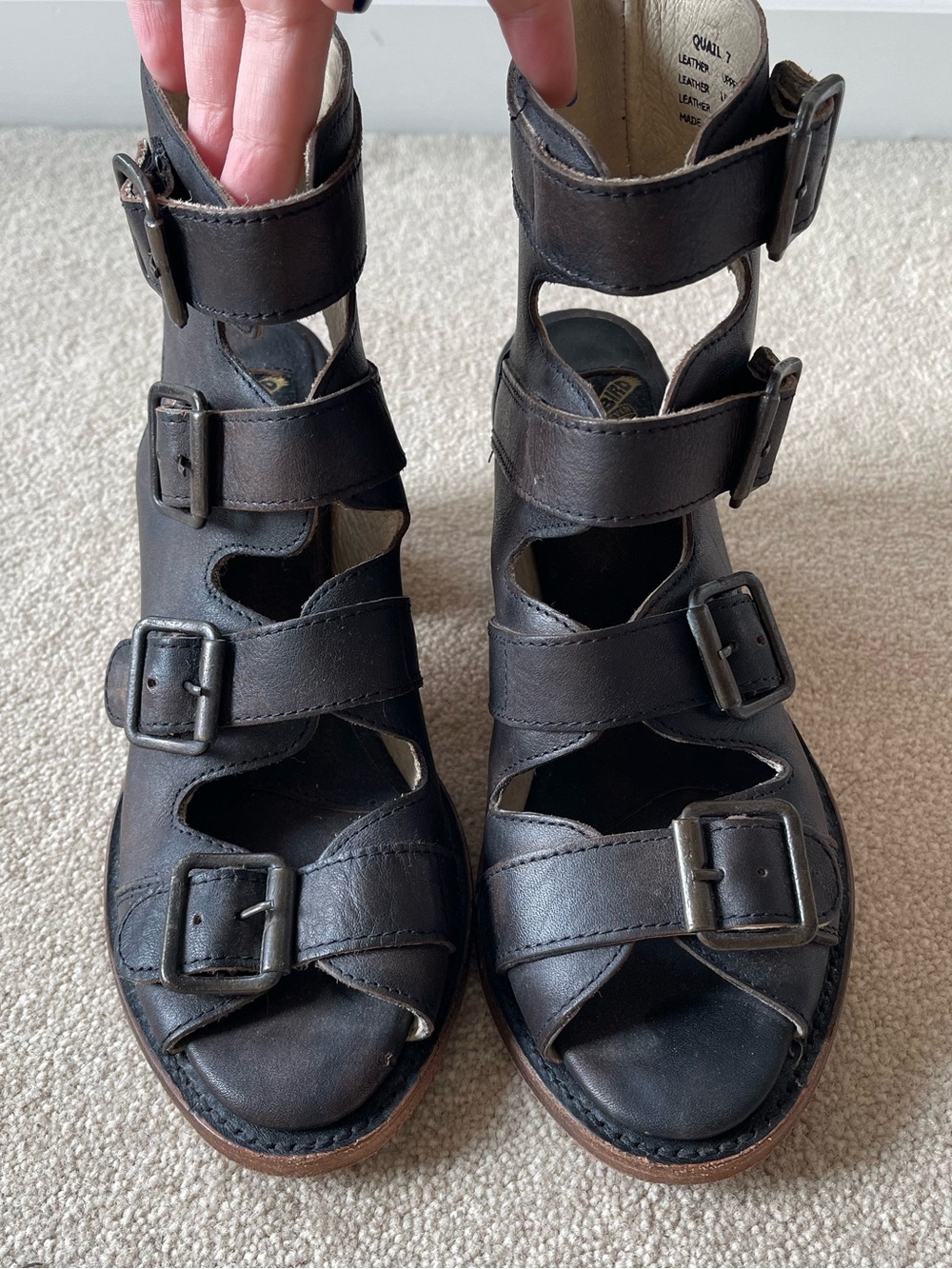Freebird by Steven Black Multi-Buckle Heeled Sandal Boots